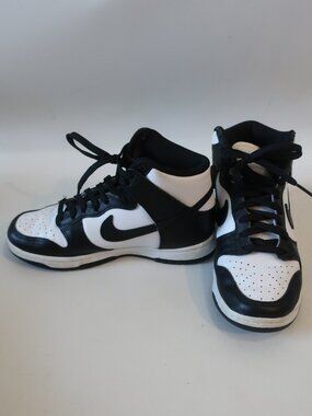 Womens Nike DD1869-103 Black White Panda Leather Dunk Retro Sneakers 6.5